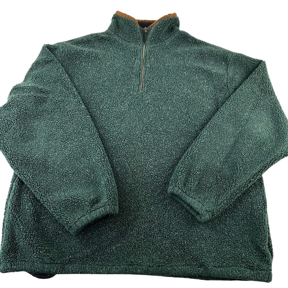 Timberline Colorado Vintage Fleece 1/4 zip Pullover Sweatshirt SZ XL dark Green
